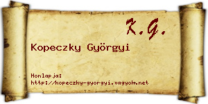 Kopeczky Györgyi névjegykártya