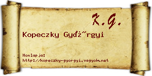 Kopeczky Györgyi névjegykártya